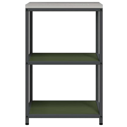Kitchen Storage Shelf with Shelf with Storage Olive green Steel