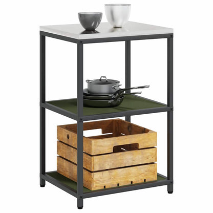 Kitchen Storage Shelf with Shelf with Storage Olive green Steel