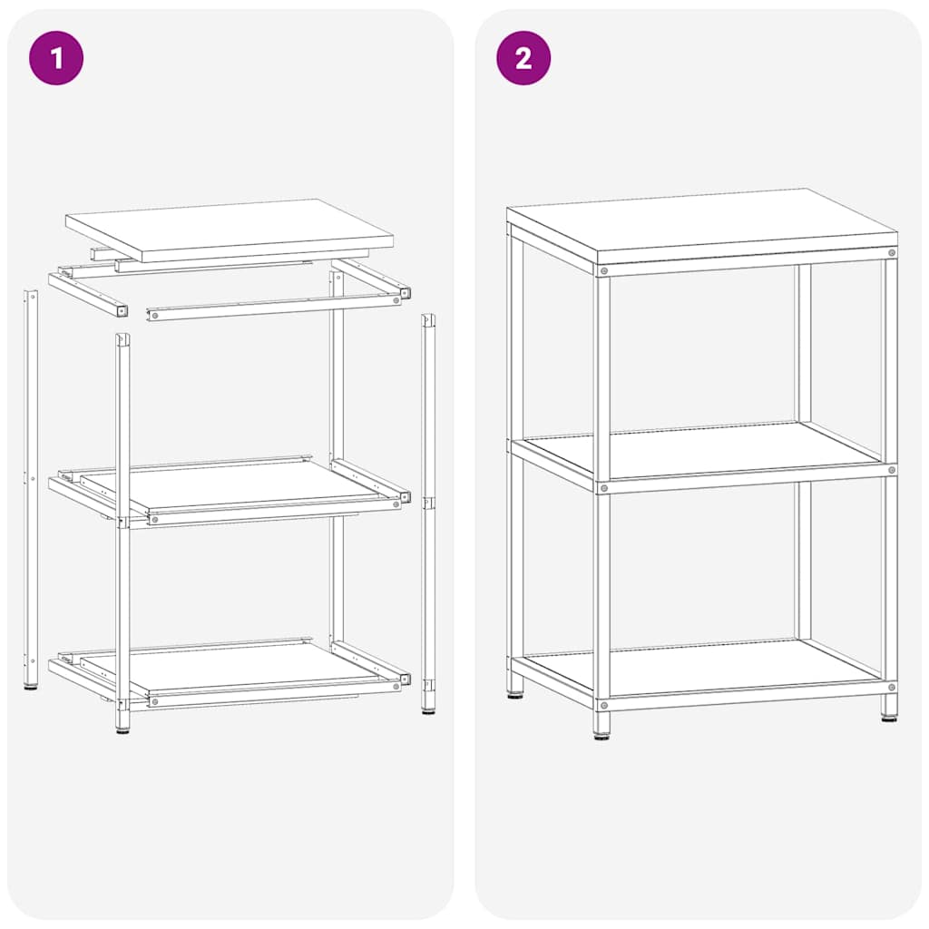 Kitchen Storage Shelf with Shelf Silver Galvanised steel