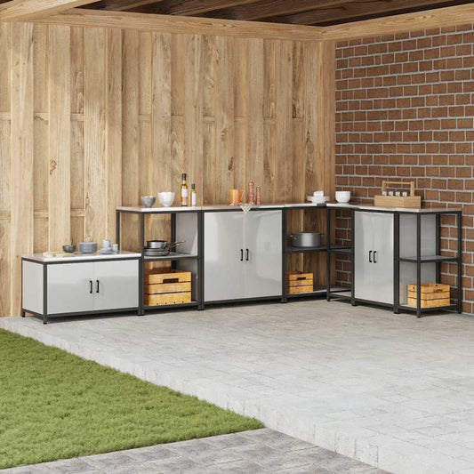 Kitchen Storage Shelf with Shelf Silver Galvanised steel