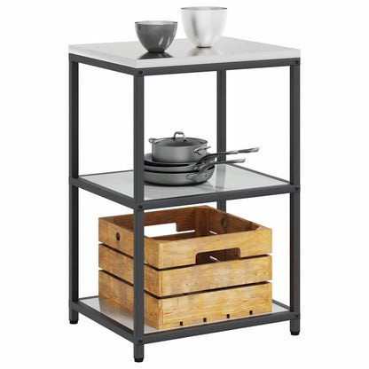 Kitchen Storage Shelf with Shelf Silver Galvanised steel