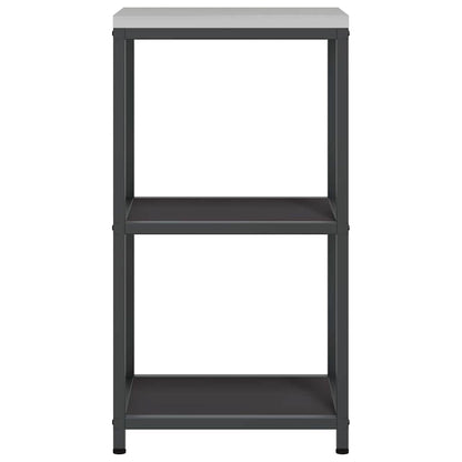 Kitchen Storage Shelf with Shelf with Storage Black Steel