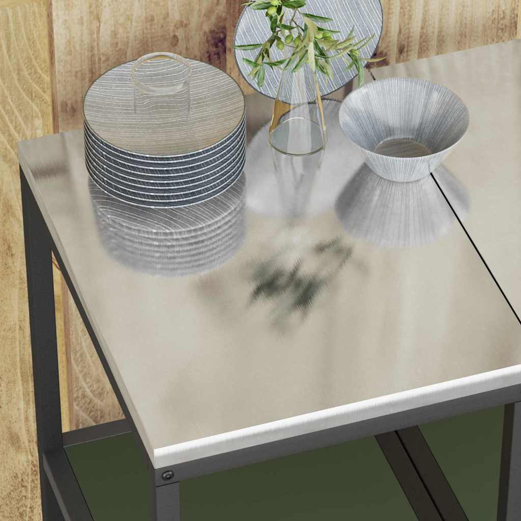 Kitchen Storage Shelf with Shelf with Storage Olive green Steel