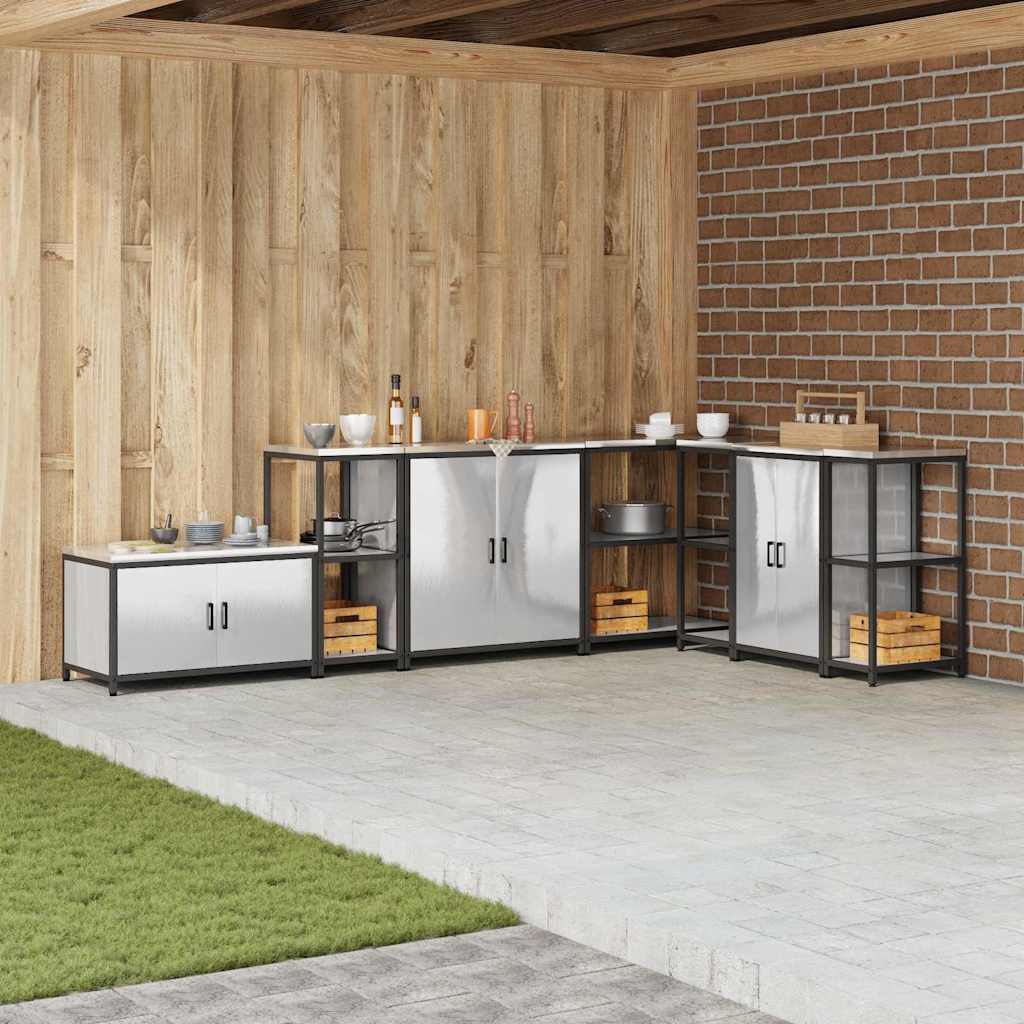 Kitchen Storage Shelf with Shelf Silver Stainless steel