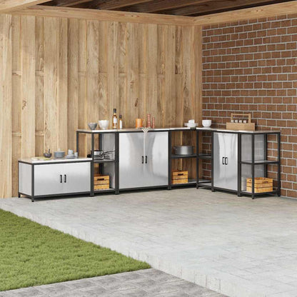 Kitchen Storage Shelf with Shelf Silver Stainless steel