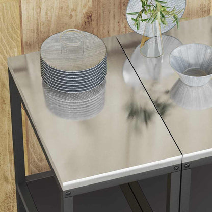 Kitchen Storage Shelf with Shelf with Storage Black Steel