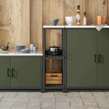 Kitchen Storage Shelf with Shelf with Storage Olive green Steel