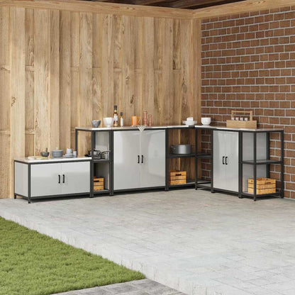 Kitchen Storage Shelf with Shelf Silver Galvanised steel