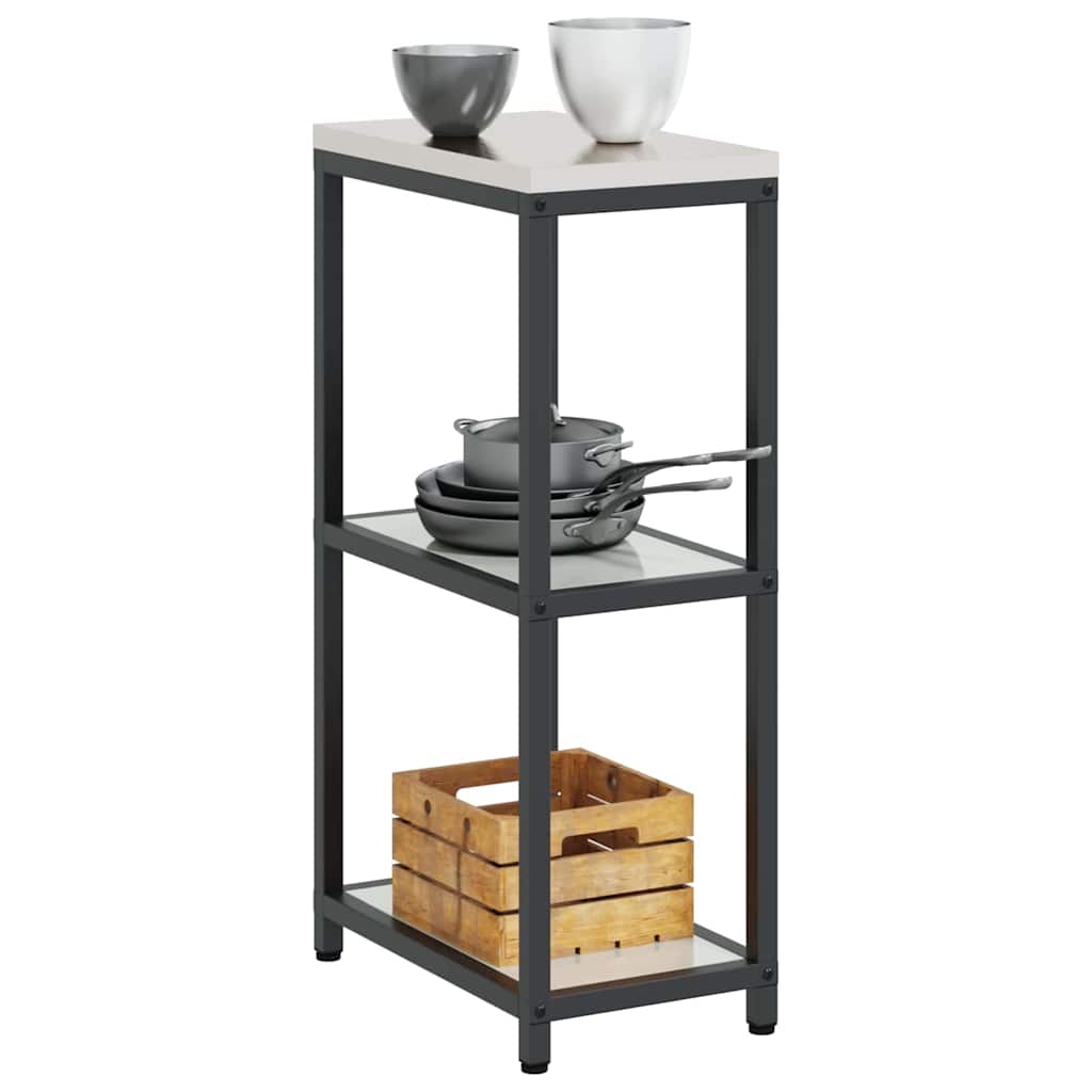 Kitchen Storage Shelf with Shelf Silver Galvanised steel