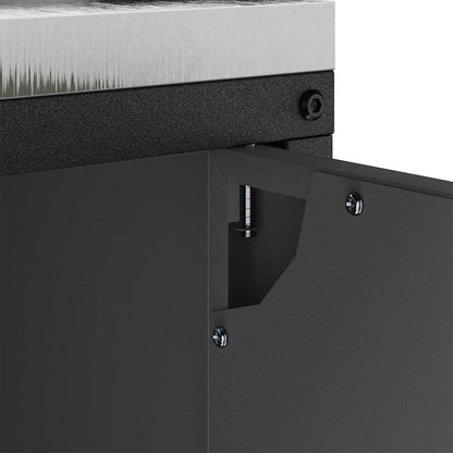 Kitchen Storage Cabinet with Shelf with Storage Black Steel