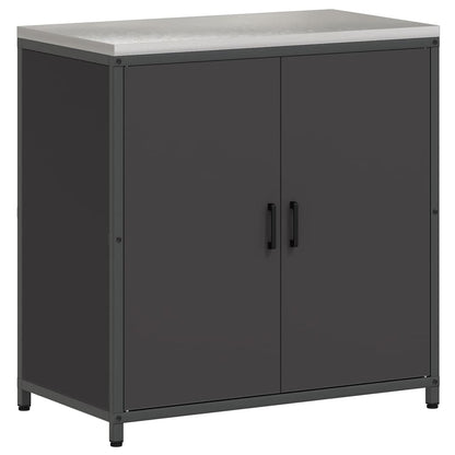 Kitchen Storage Cabinet with Shelf with Storage Black Steel