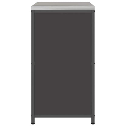 Kitchen Storage Cabinet with Shelf with Storage Black Steel