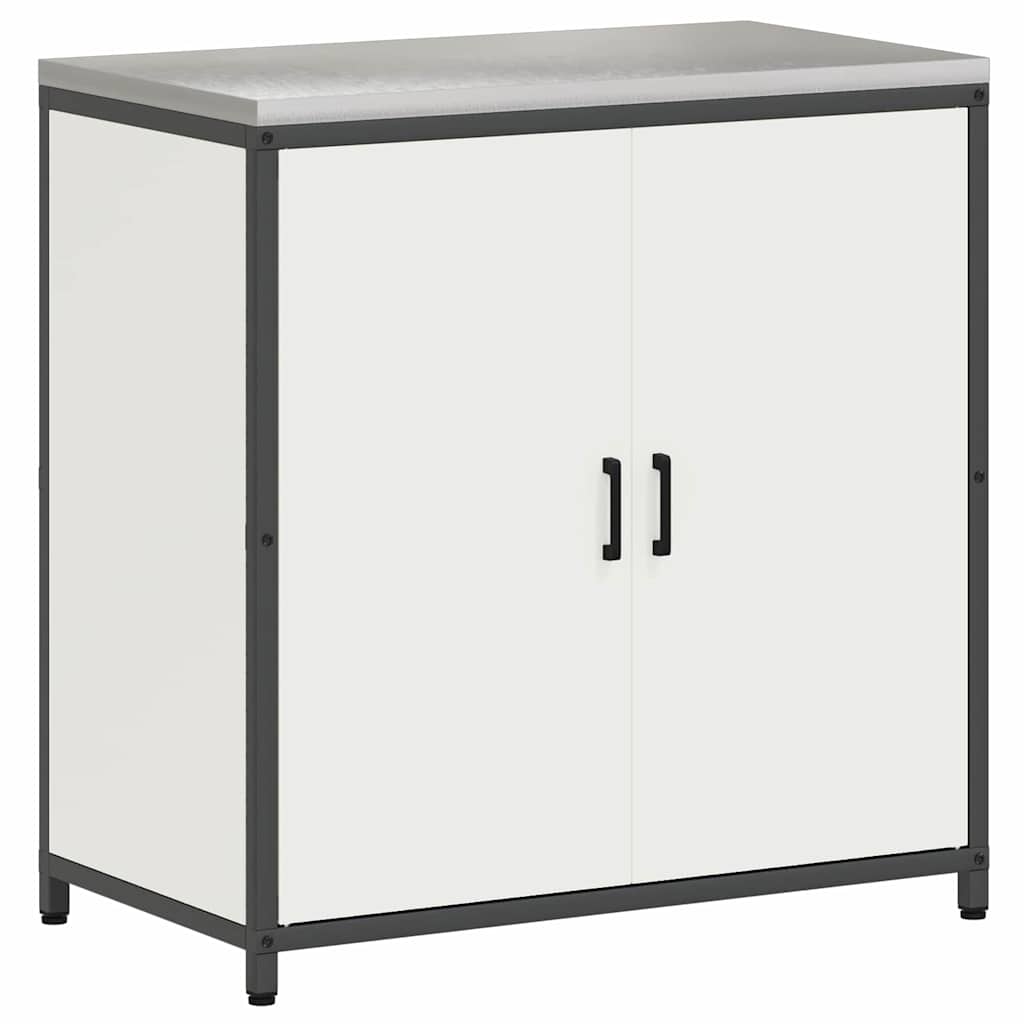 Kitchen Storage Cabinet with Shelf with Storage White Steel