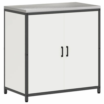 Kitchen Storage Cabinet with Shelf with Storage White Steel