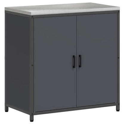 Kitchen Storage Cabinet with Shelf with Door Anthracite Steel