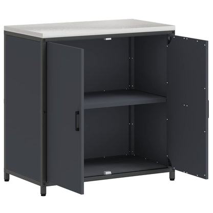 Kitchen Storage Cabinet with Shelf with Door Anthracite Steel