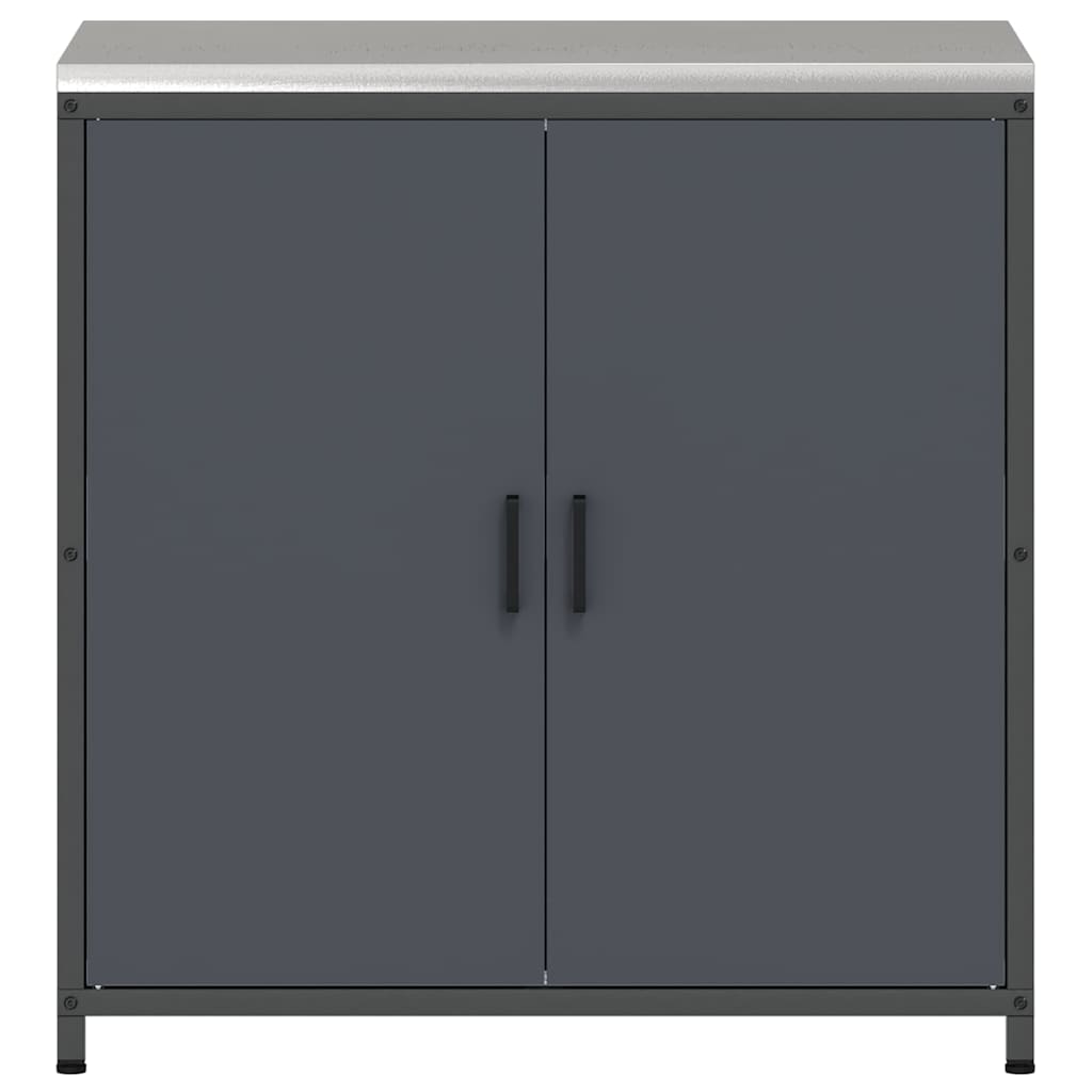 Kitchen Storage Cabinet with Shelf with Door Anthracite Steel
