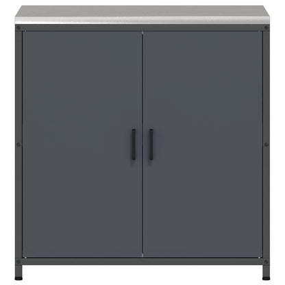 Kitchen Storage Cabinet with Shelf with Door Anthracite Steel