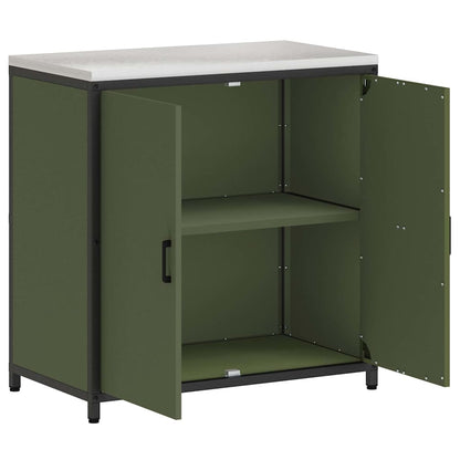 Kitchen Storage Cabinet with Shelf with Door Olive green Steel