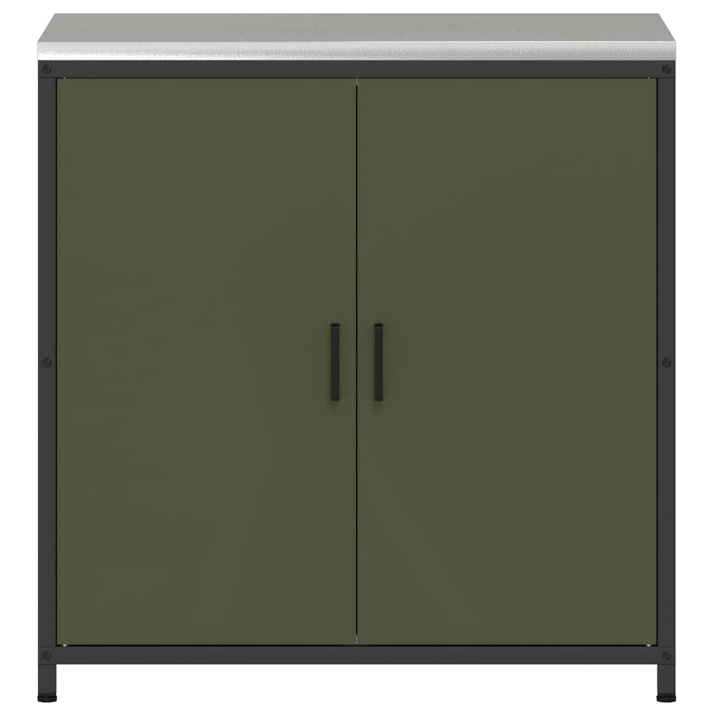 Kitchen Storage Cabinet with Shelf with Door Olive green Steel