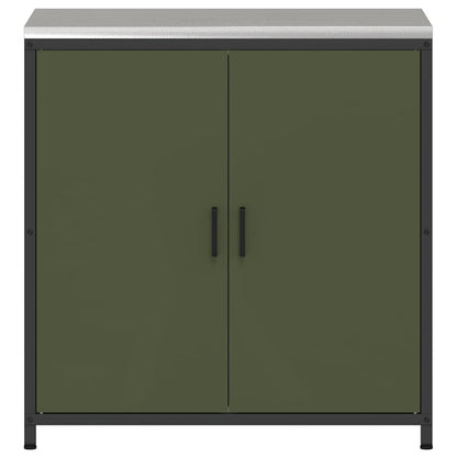 Kitchen Storage Cabinet with Shelf with Door Olive green Steel