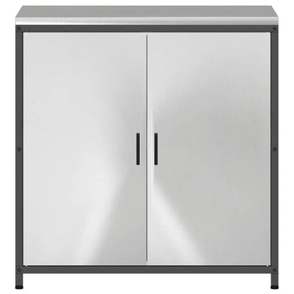 Kitchen Storage Cabinet with Shelf Silver Stainless steel