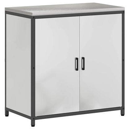 Kitchen Storage Cabinet with Shelf Silver Galvanised steel