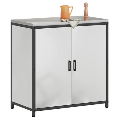 Kitchen Storage Cabinet with Shelf Silver Galvanised steel