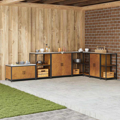 Kitchen Storage Cabinet with Shelf Rusty Weathering steel