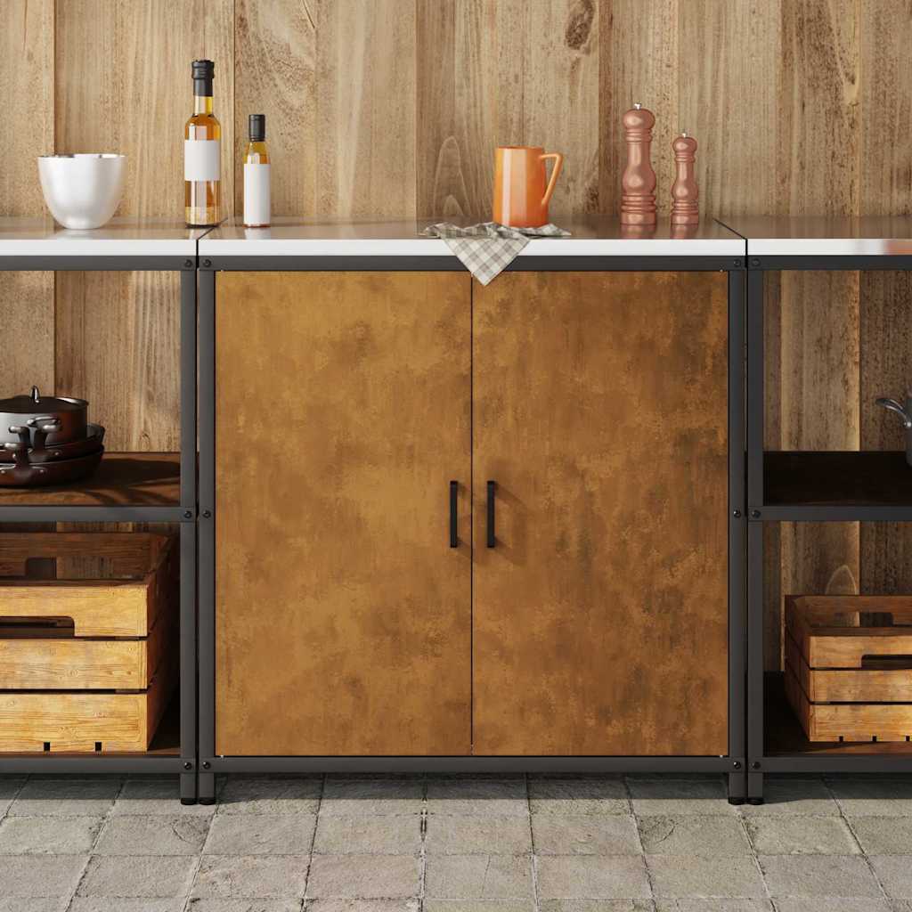 Kitchen Storage Cabinet with Shelf Rusty Weathering steel