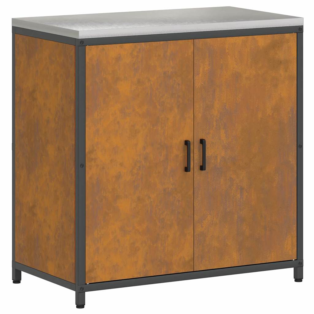 Kitchen Storage Cabinet with Shelf Rusty Weathering steel