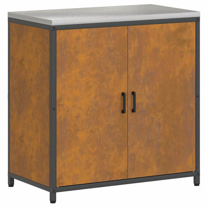 Kitchen Storage Cabinet with Shelf Rusty Weathering steel