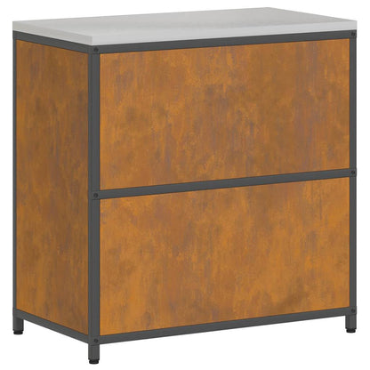 Kitchen Storage Cabinet with Shelf Rusty Weathering steel