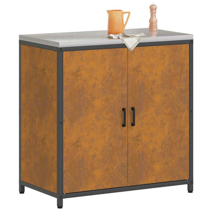 Kitchen Storage Cabinet with Shelf Rusty Weathering steel