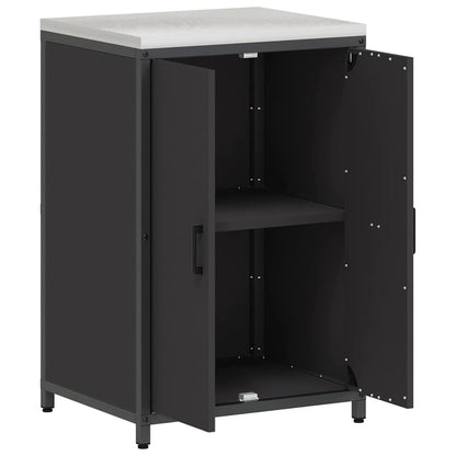 Kitchen Storage Cabinet with Shelf with Storage Black Steel