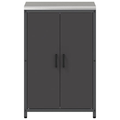 Kitchen Storage Cabinet with Shelf with Storage Black Steel