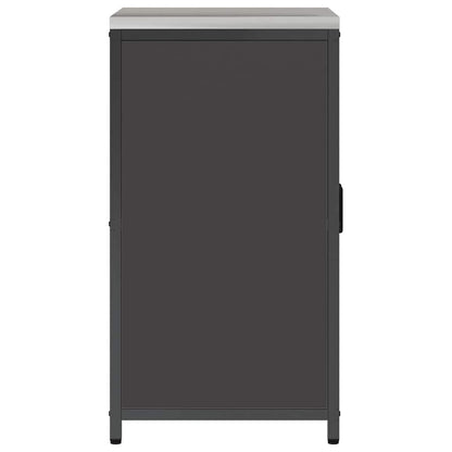 Kitchen Storage Cabinet with Shelf with Storage Black Steel