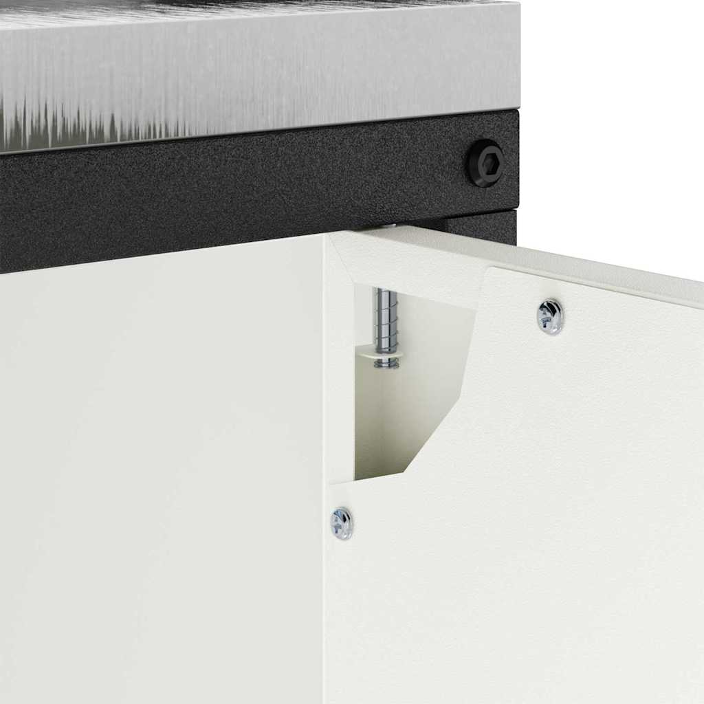 Kitchen Storage Cabinet with Shelf with Storage White Steel