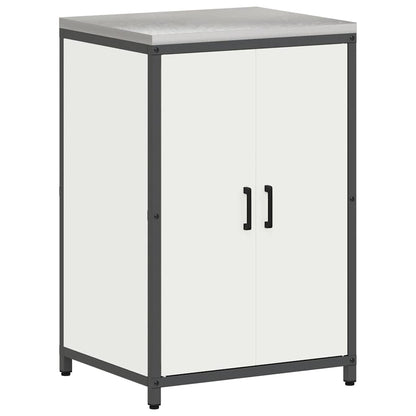 Kitchen Storage Cabinet with Shelf with Storage White Steel