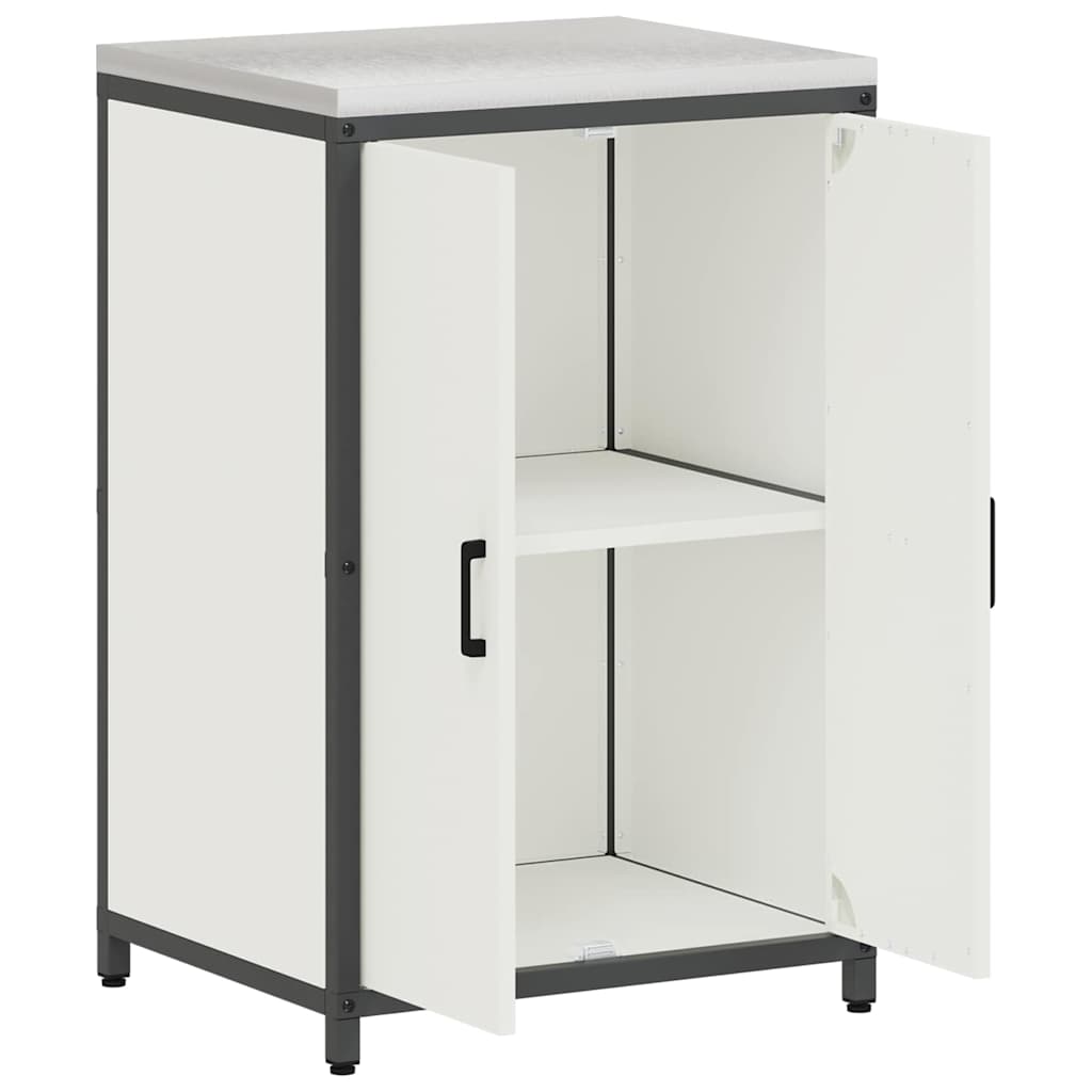 Kitchen Storage Cabinet with Shelf with Storage White Steel
