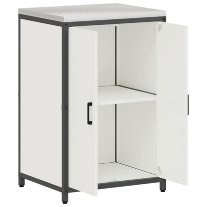 Kitchen Storage Cabinet with Shelf with Storage White Steel