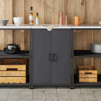 Kitchen Storage Cabinet with Shelf with Door Anthracite Steel