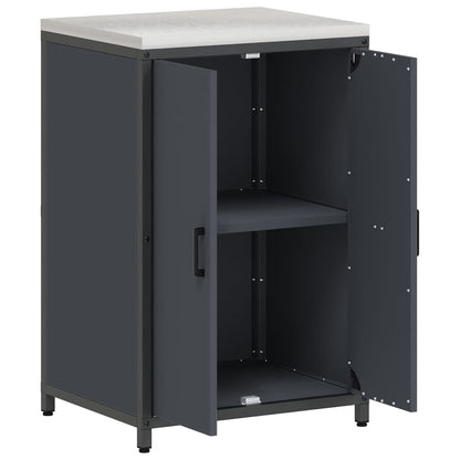 Kitchen Storage Cabinet with Shelf with Door Anthracite Steel