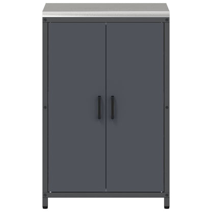 Kitchen Storage Cabinet with Shelf with Door Anthracite Steel