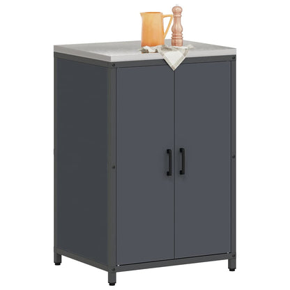 Kitchen Storage Cabinet with Shelf with Door Anthracite Steel