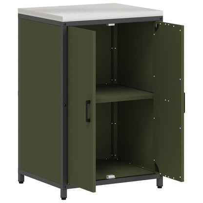 Kitchen Storage Cabinet with Shelf with Door Olive green Steel