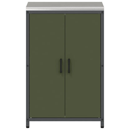Kitchen Storage Cabinet with Shelf with Door Olive green Steel