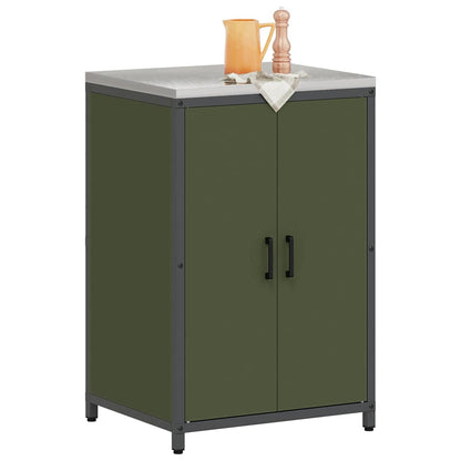 Kitchen Storage Cabinet with Shelf with Door Olive green Steel
