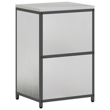 Kitchen Storage Cabinet with Shelf Silver Stainless steel