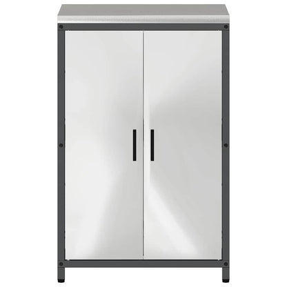 Kitchen Storage Cabinet with Shelf Silver Stainless steel